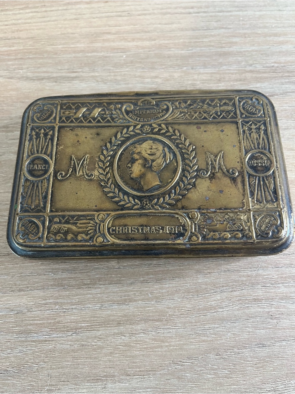 1914 WW1 Christmas Tin for Troops Soldiers Name Inside